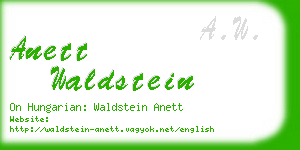 anett waldstein business card